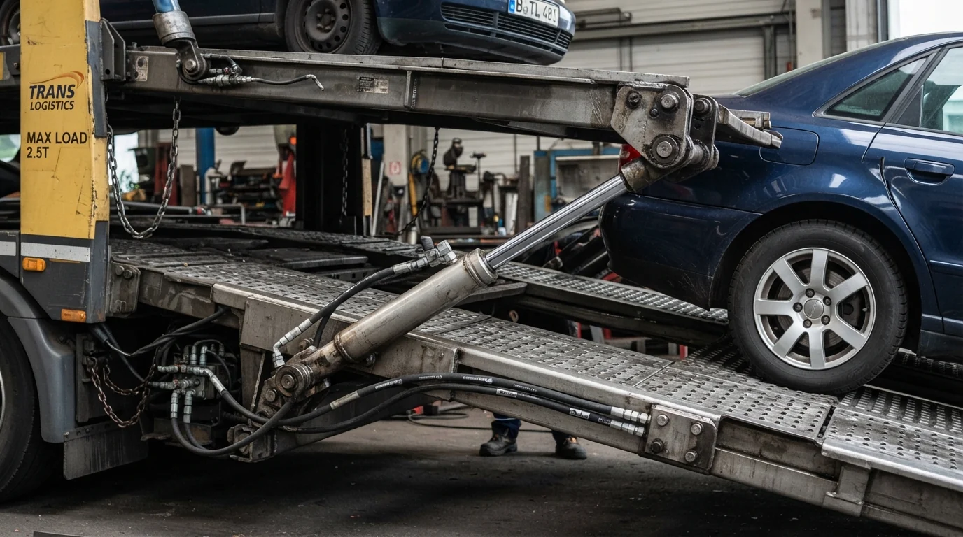Hydraulic loading platform in use
