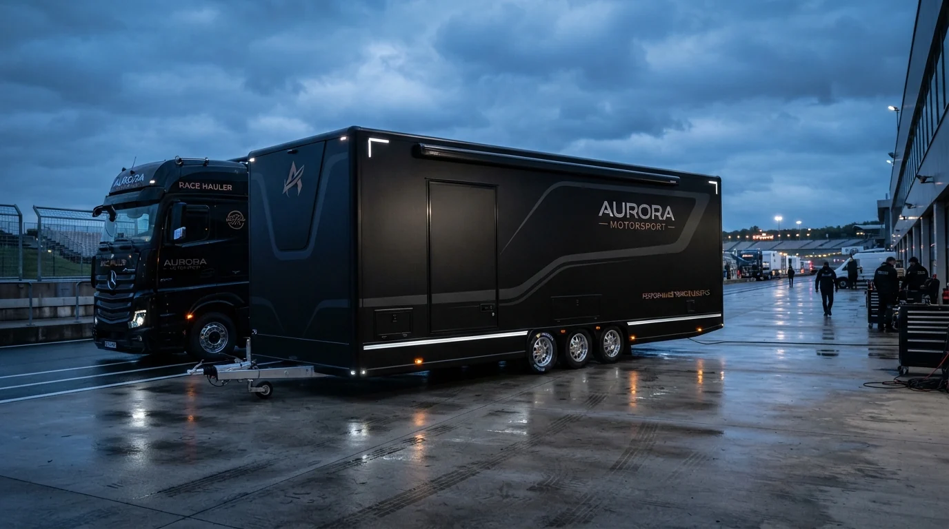 High-cube transport trailer, exterior view